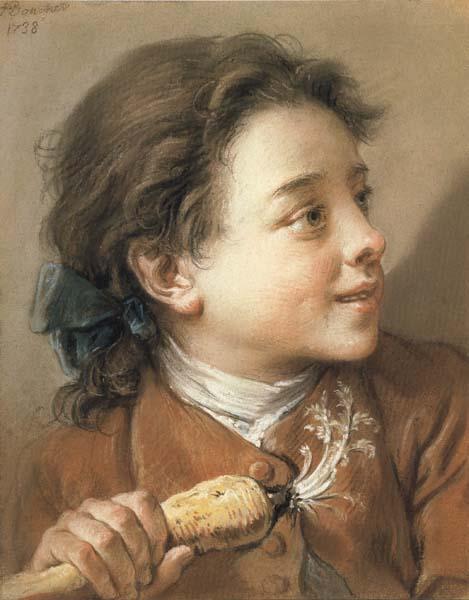 Francois Boucher Boy holding a Parsnip oil painting picture